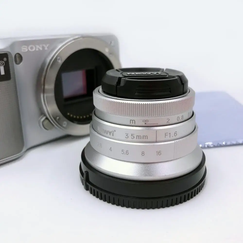 Серебристая металлическая E для объектива EF 35 мм F1.6 объектив Sony NEX 5 7 A6000 A5000 A6300