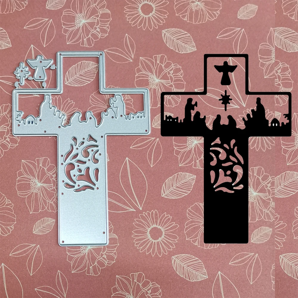 Estel Cross Jesus born металлический прорезной трафарет для окраски для изготовления карт Новое поступление Скрапбукинг штамп для теснения с вырезами ремесленный шаблон