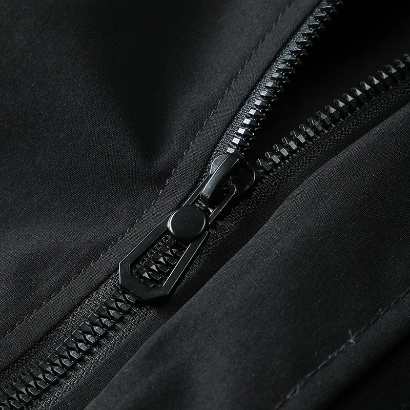 

Men's Spring Hooded Jacket Hip-Hop Black Casual Coat Sportswear Young Vital Wind Patchwork Color Monolayer Jacket 4XL