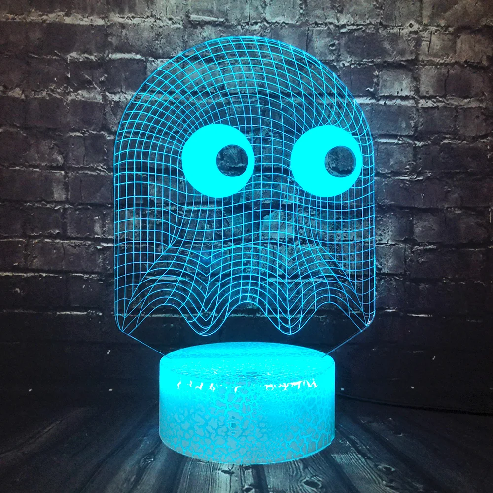 Светодиодный светильник с рисунком игры PACMAN, 7 цветов, безопасная детская настольная Ночная лампа для праздников, вечеринок, лава, рождественский подарок