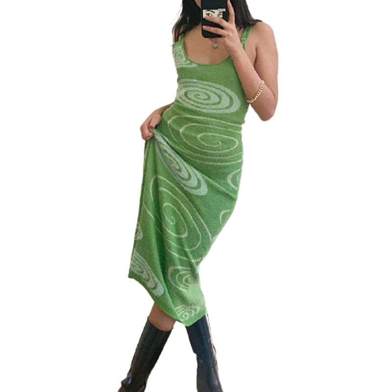 

Women Dresses Summer 2021 Color Block Slip Dress Adults Slim Fit Sleeveless Spaghetti Strap U-Shaped Neck Party Clothes