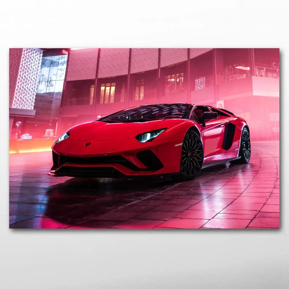 Роскошный автомобиль спортивный красный суперкар постеры настенные