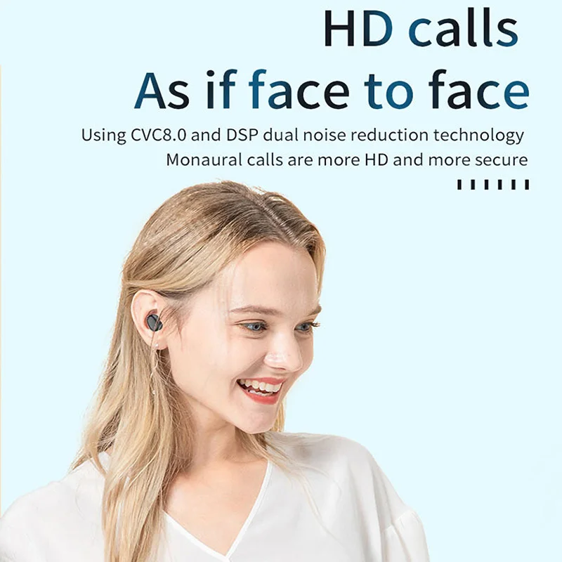 

True Wireless Earbuds Bluetooth Headphones TWS Stereo Earphones Touch Control with Wireless Charging Case wih Mic Headset