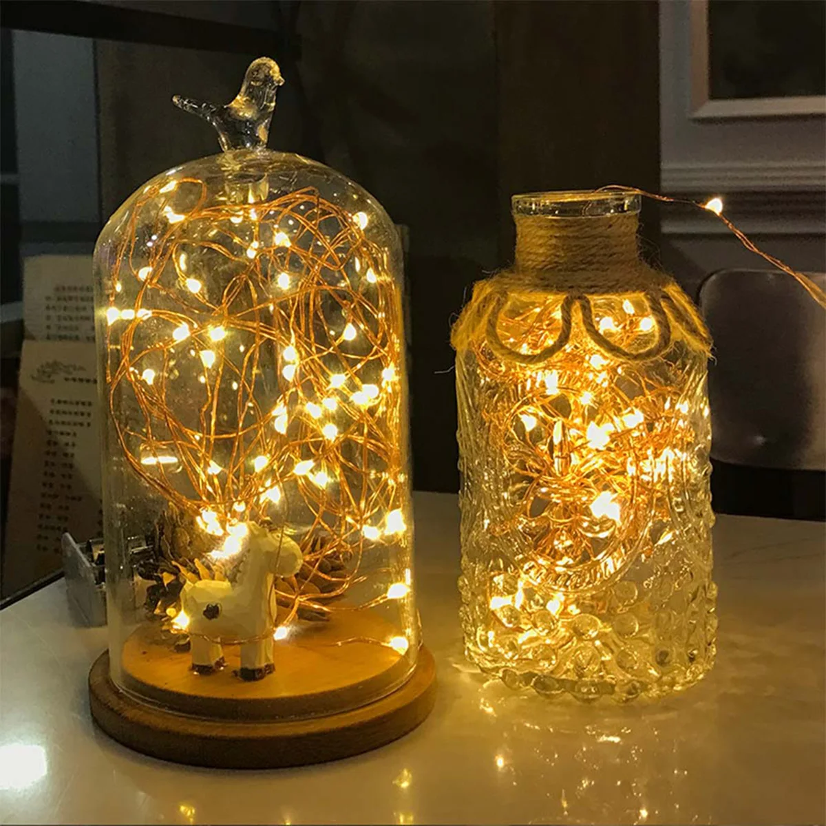 Светодиодная гирлянда с медным проводом и пультом дистанционного управления 5 м 8