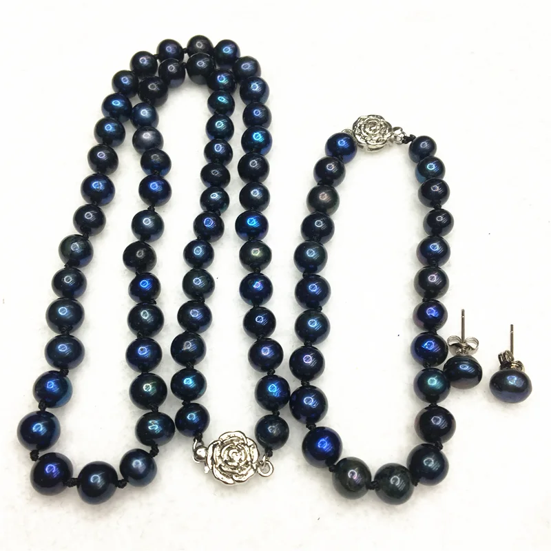 Горячая Бесплатная доставка Новый модный стиль diy AAA 7 8 мм Черный Akoya