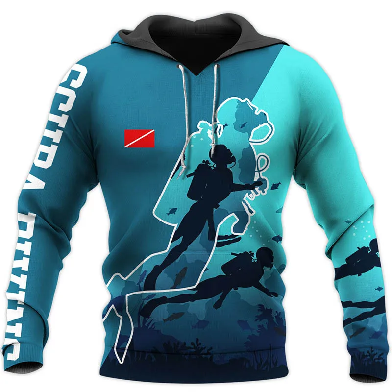 

New scuba diving 3D printed Sweatshirt Hoodie Unisex Fashion Street casual Sweatshirt