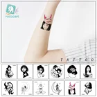 30 листов, разные маленькие татуировки 6x6 см, черные, в стиле старой школы, женские, Временные татуировки, боди-арт, искусственные руки, тату