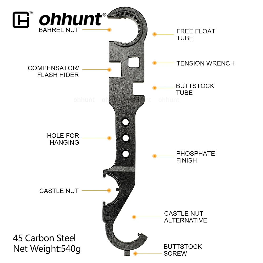Комбинированный гаечный ключ AR15 гайковерт с замковой гайкой цилиндрический