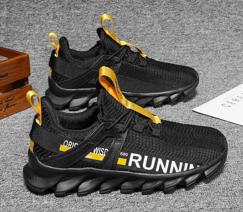 

Flying weaving black shoes for men outdoor Men's sneakers sport casual air mesh streetwear off jogging walking Men shoes size 47