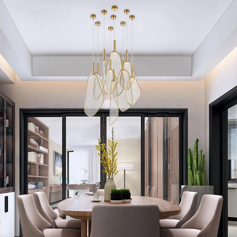 

Nordic creative fan-shaped pendant lights, cafe lights, LED decorative lights, restaurant pendant lights, glass pendant lights