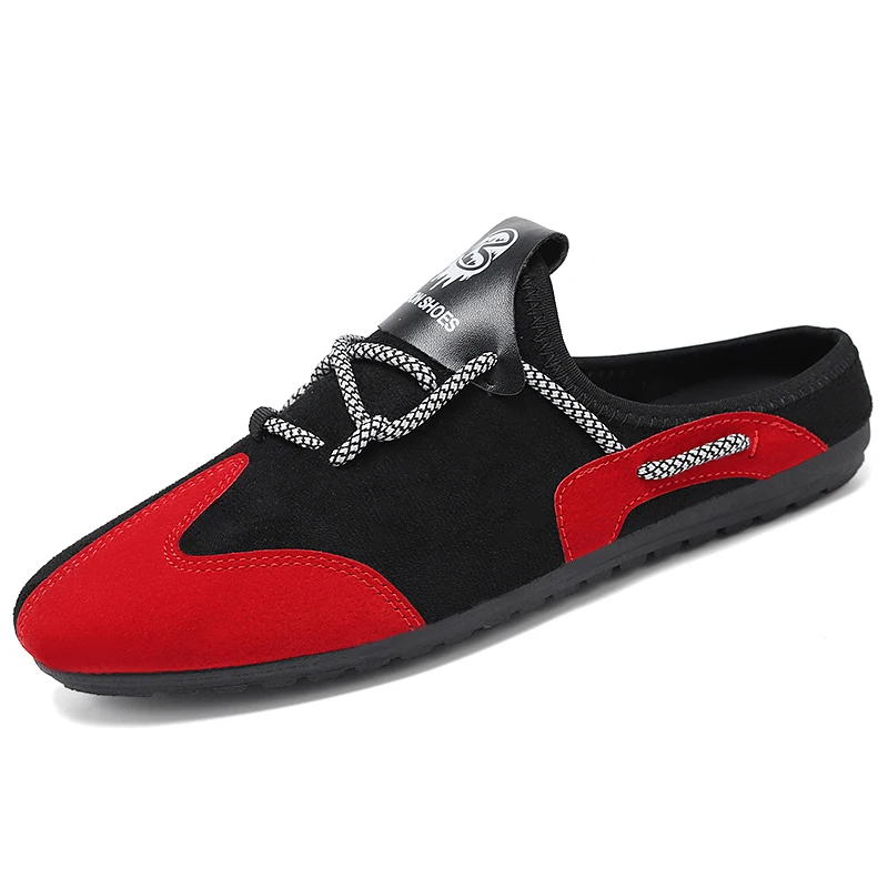 

Men's Half Slippers Sneaker Fashion Trendy Shoes Korean Casual Peas Shoes Male Lace-Up Outdoor Mixed Color Running Sport Shoes