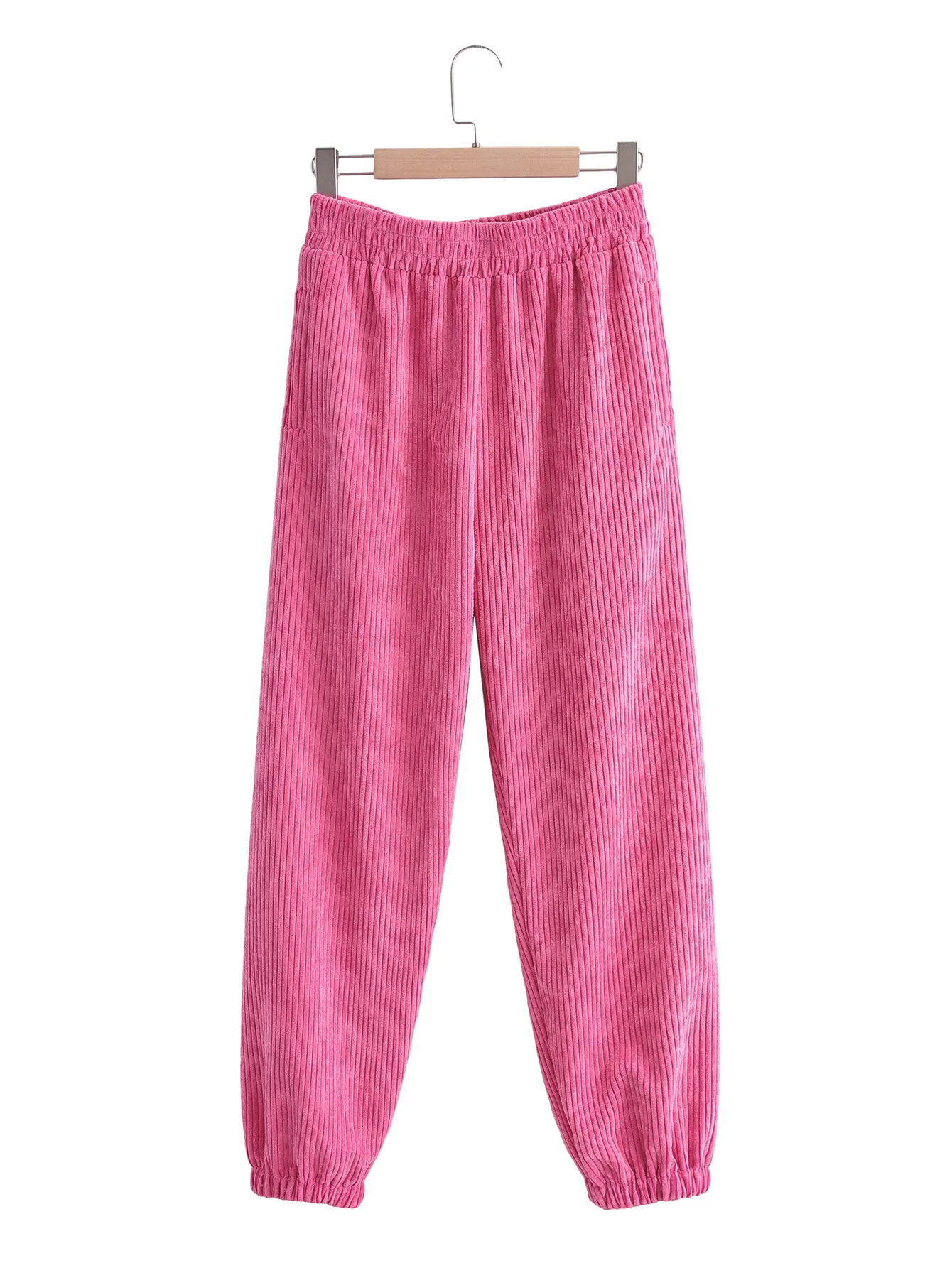 

Toppies 2021 Pink Corduroy Tracksuits Women Pants Set Zipper Short Jacket Casual Two Piece Set High Waist Pants Streetwear