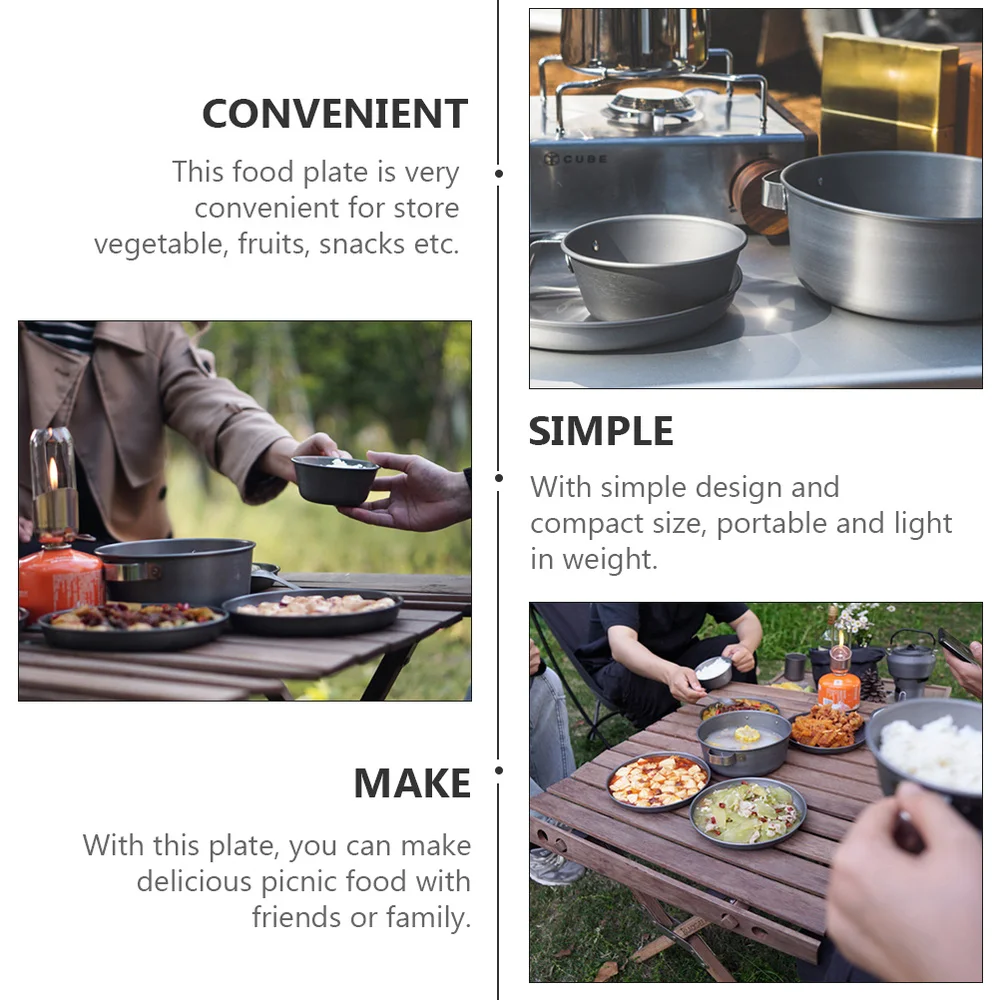 

1pc Fruit Plate Aluminium Alloy Lightweight Dinnerware for Outdoor Camping
