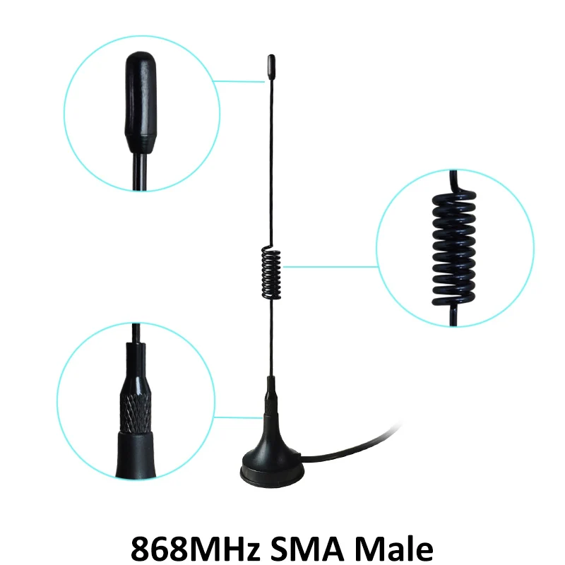868 МГц 900-1800 МГц GSM антенна 3g 5dbi SMA Male с кабелем 300 см 868 МГц 915 МГц antena присоска антенна База Магнитные антенны