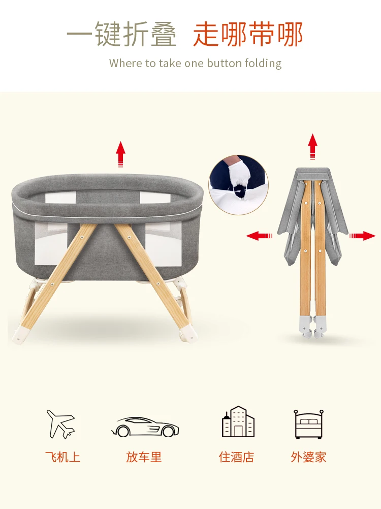 Портативная портативная складная кровать для новорожденных