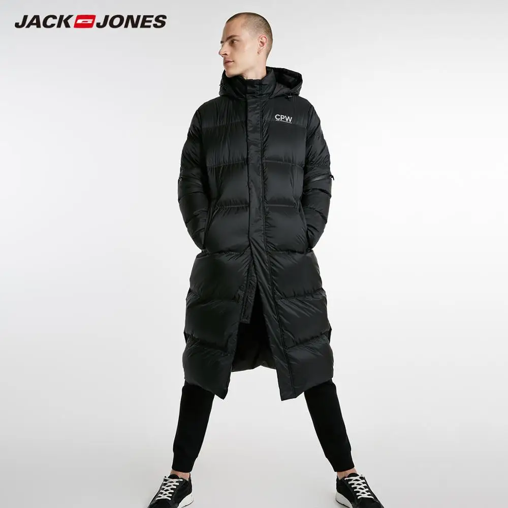 JackJones Мужская зимняя длинная куртка с капюшоном уличная верхняя одежда мужская