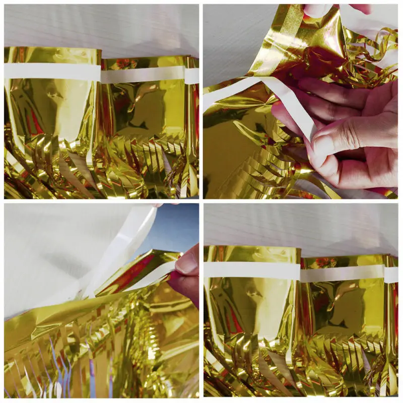 2019 новые горячее тиснение золотом Фольга бахрома Юбка для стола металлик