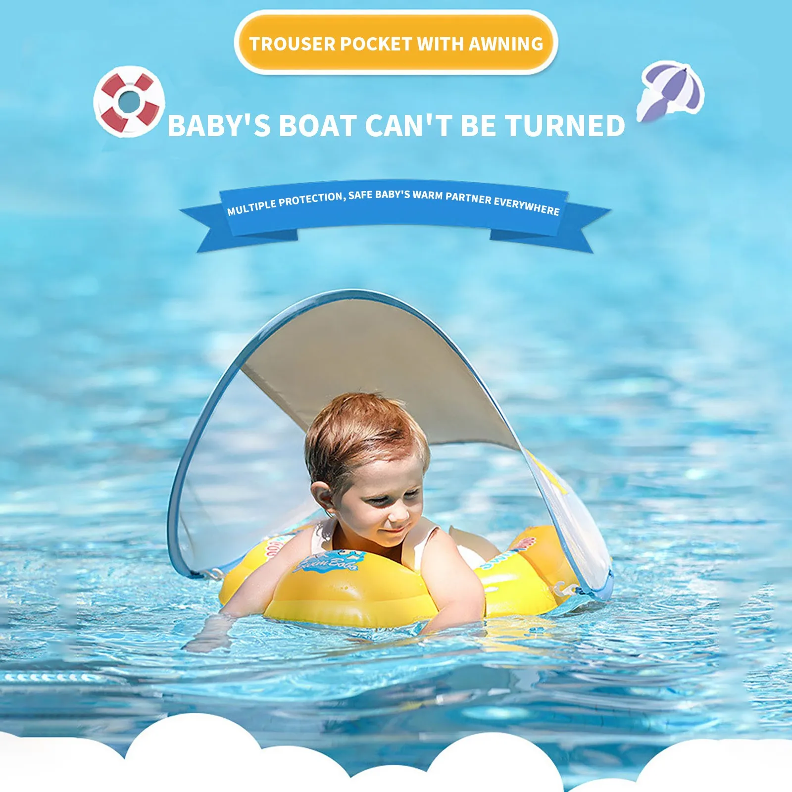 

Solid Non-inflatable Newborn Baby Waist Float Lying Swimming Ring Pool Toys Swim Ring Swim Trainer For Infant Swimmers #3