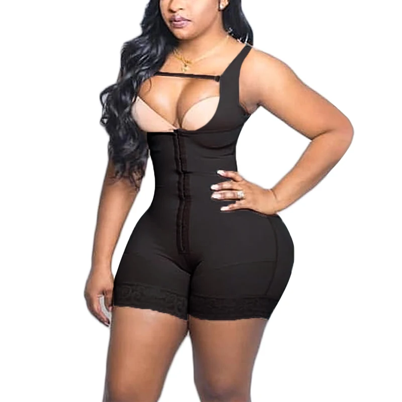 Sleeveless Short Shapewear Women Open Bust Bodysuit Waist Trainer Slimming Belt Machine Lingerie Bodysuit