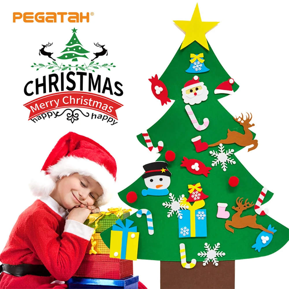 

Детское войлочное Рождественское украшение «сделай сам» для дома, Детские подвесные украшения ручной работы на Рождество, тканевые подарк...