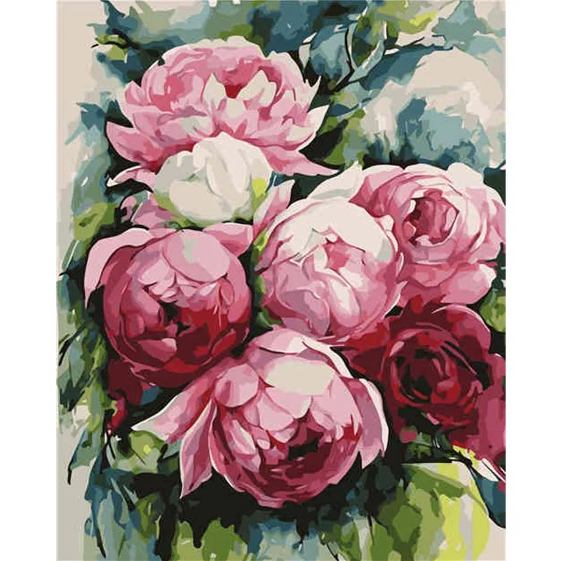 Картина по номерам картина маслом на холсте цветок ручной работы красного цвета