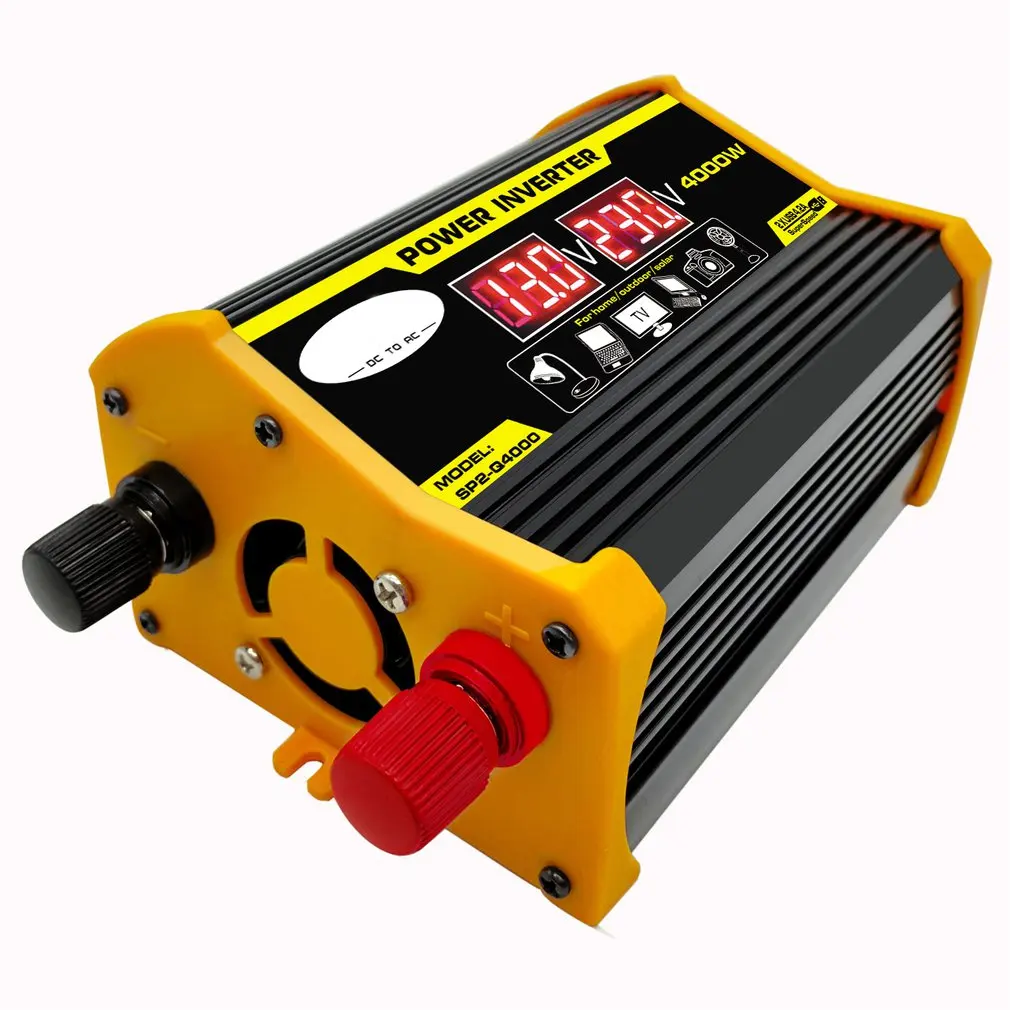 

4000W 12V to 220V/110V LED Display Car Power Inverter Converter Adapter Dual USB Voltage Transformer Modified Sine Wave