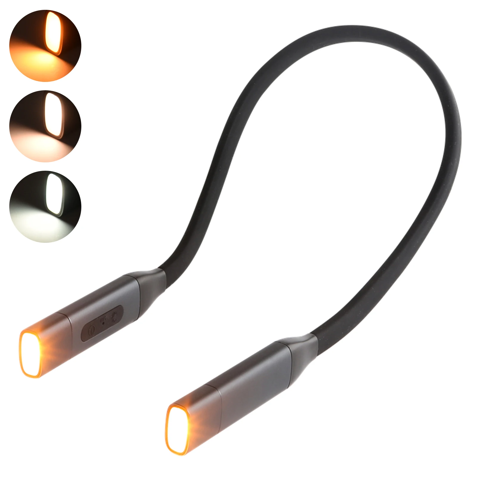 

Светодиодный светильник для чтения на шею, USB-зарядка, гибкий силиконовый светильник для чтения, 3 цвета режима, плавное затемнение