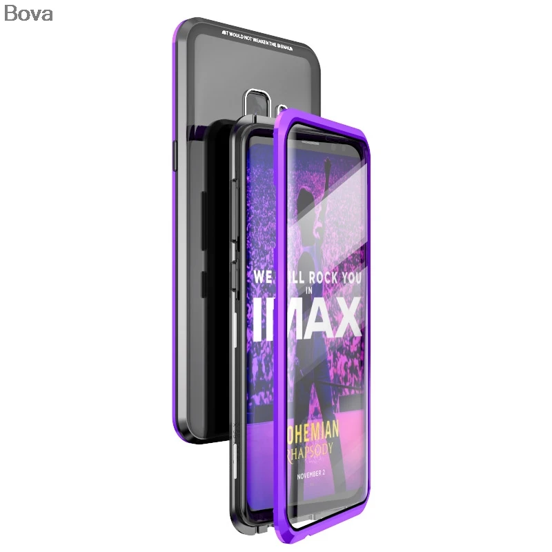 SMWCW Black Purple Роскошный Ультратонкий алюминиевый чехол-бампер Luphie для samsung Galaxy S9 и S9+ S9 Plus чехол - Цвет: SMWCW Black Purple