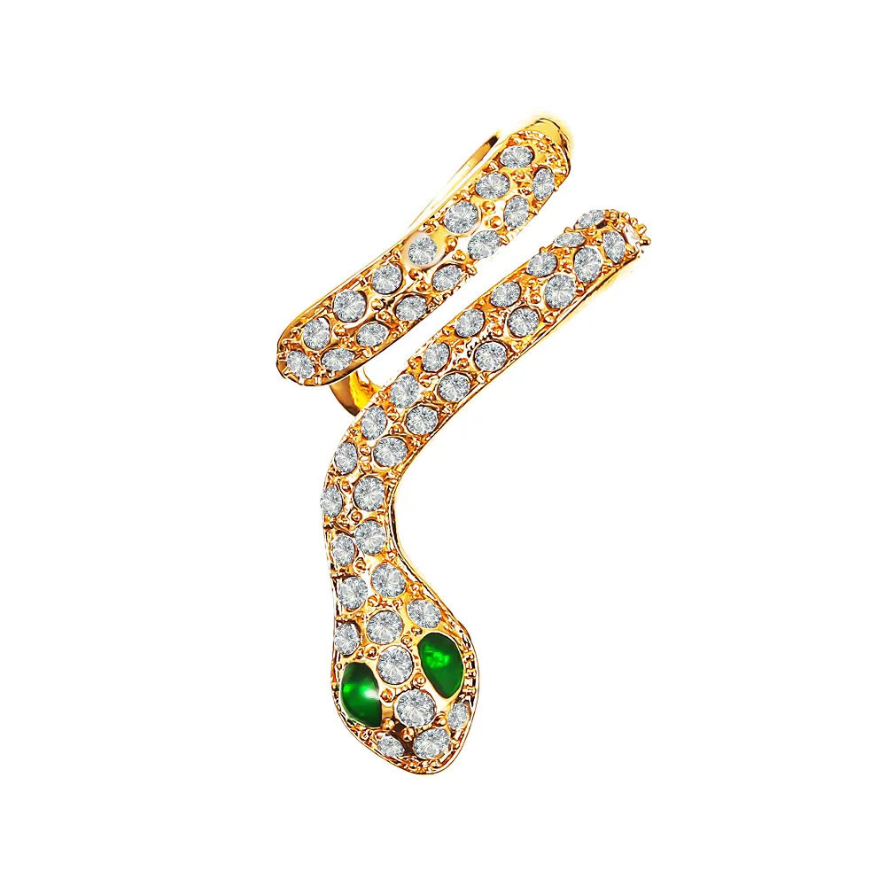 Женские серьги гвоздики в европейском стиле 1 шт. полная змея со стразами