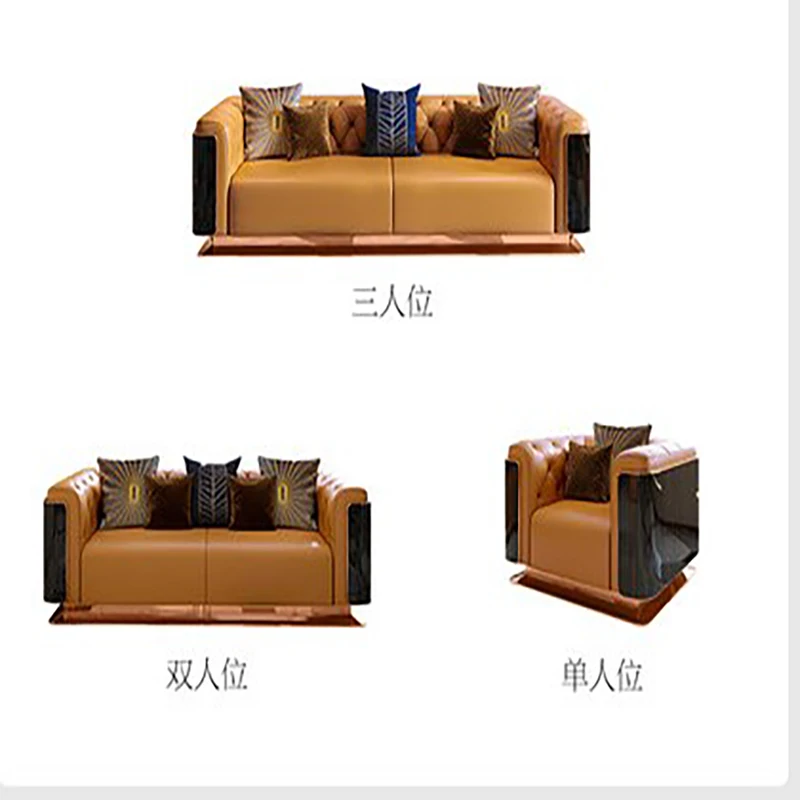 Постмодернистская Минималистичная светильник роскошная вилла кожаный диван