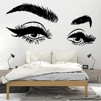elegant eyes and eyebrows art wall decor beauty salon wall stickers for kids room bedroom eyelash decorative stickers pegatinas