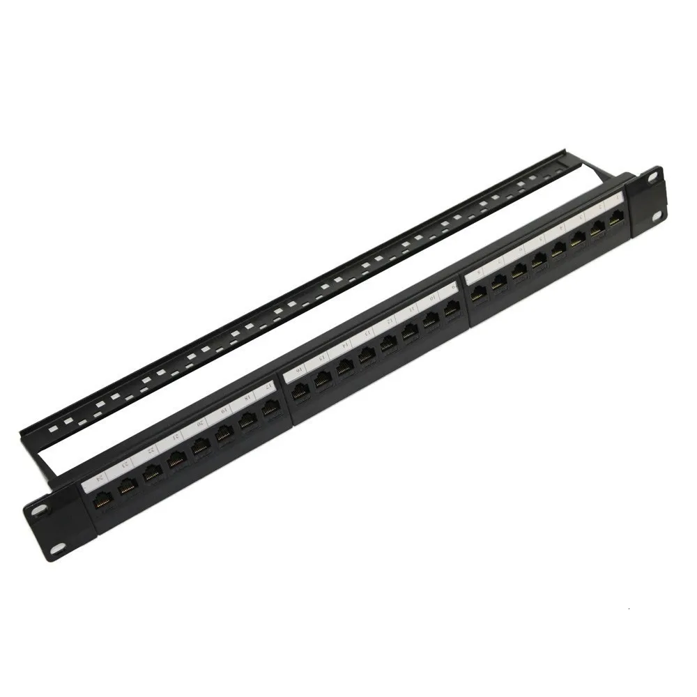 19 дюймов 1U шкафа проходной 24 Порты и разъёмы CAT6 патч Панель RJ45 сетевой кабель-переходник ввод/вывод Keystone Jack модульный распределительный шкаф