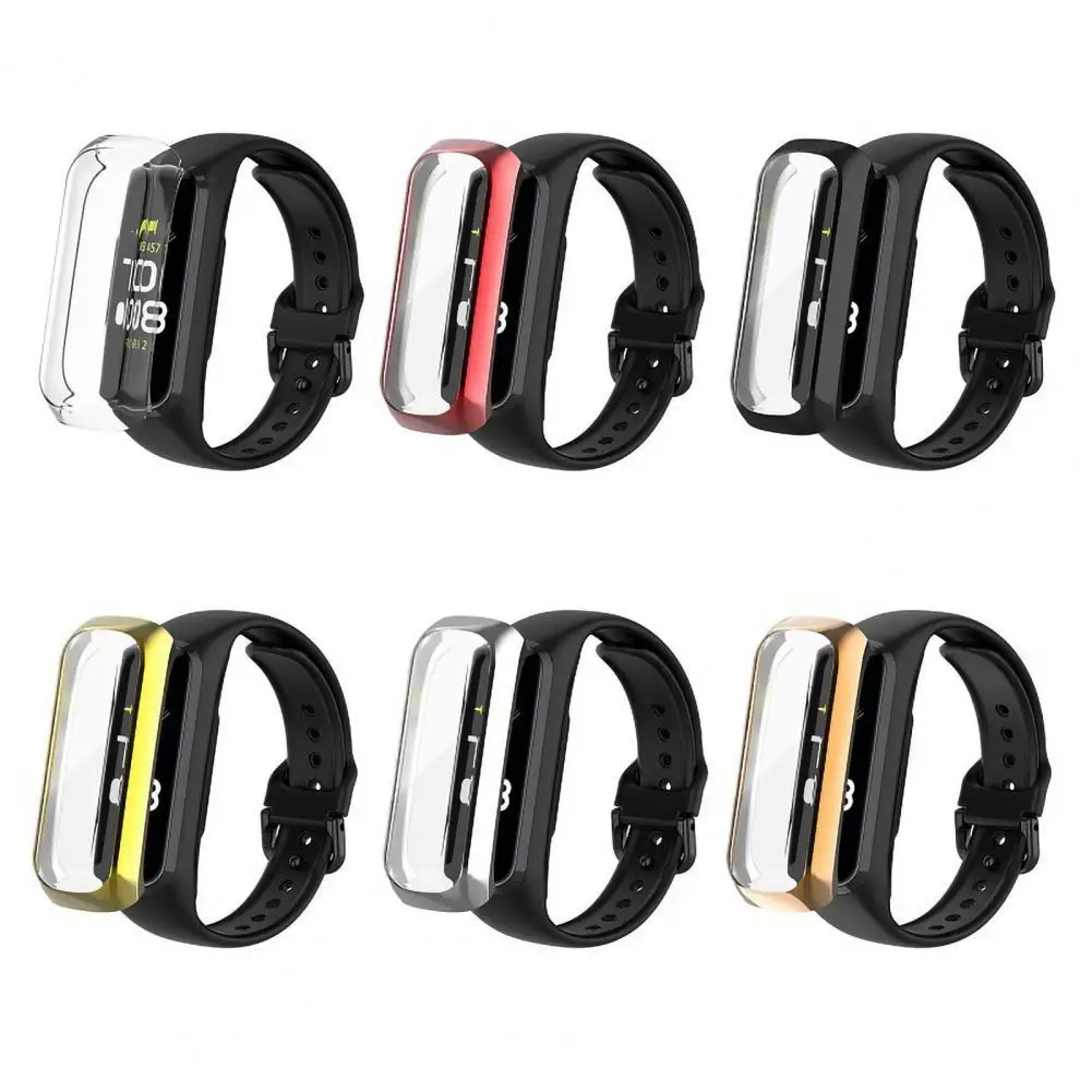 

Protective Shell Electroplated Full Protective PC Smart Watch Screen Protector Cover for Samsung Galaxy Fit 2 SM-R220