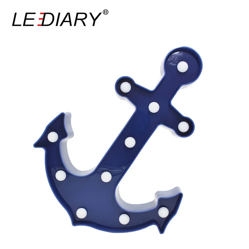 Dark Blue Anchor Светодиодный Ночной светильник в форме якоря, темно-синий, пиратский, моряк, светодиодный светильник, знак шатра для комнаты, декоративный выключатель, реквизит для косплея - Испускаемый цвет: Dark Blue Anchor