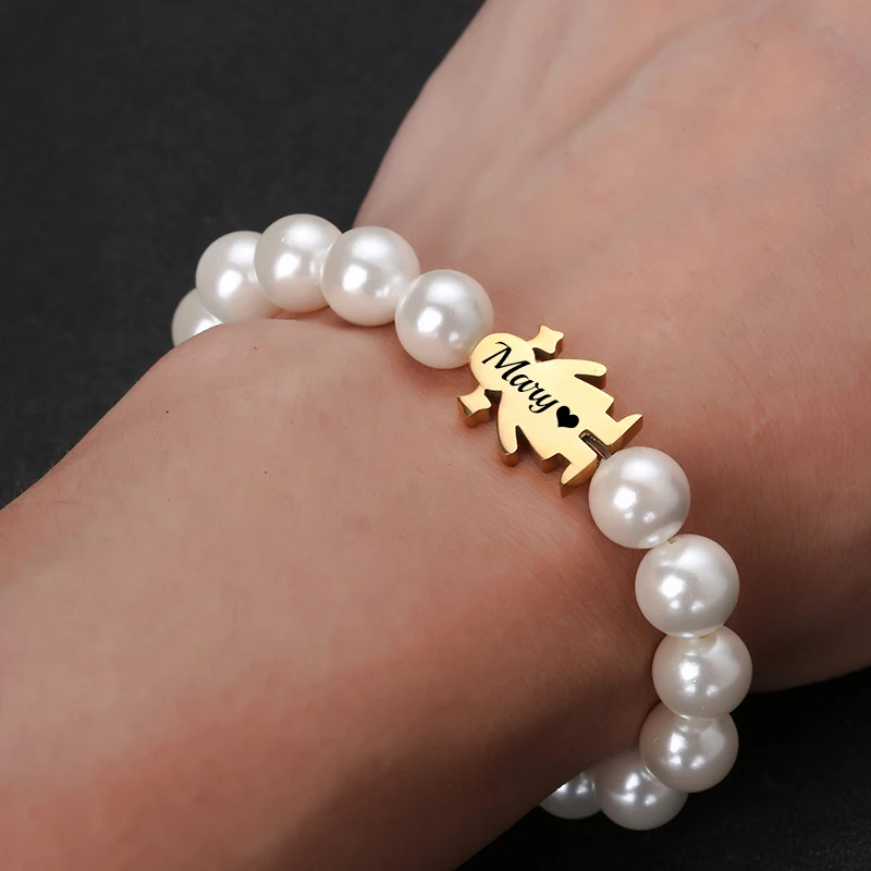 Бесплатная гравировка пользовательское имя натурального пресноводного жемчуга