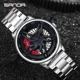SANDA Car Wheel Watch Men Quartz Rotating Dial Waterproof Sport Steel Clock Creative Rim Hub Wheel Wristwatch Relgio masculino Other Image