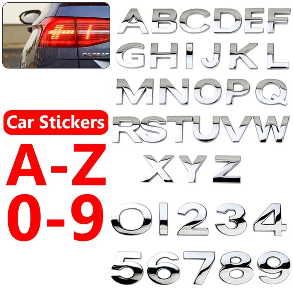 40%   Dropshipping!! Number Letter Self-adhesive Auto Sticker Car Badge Decals Emblem Decoration