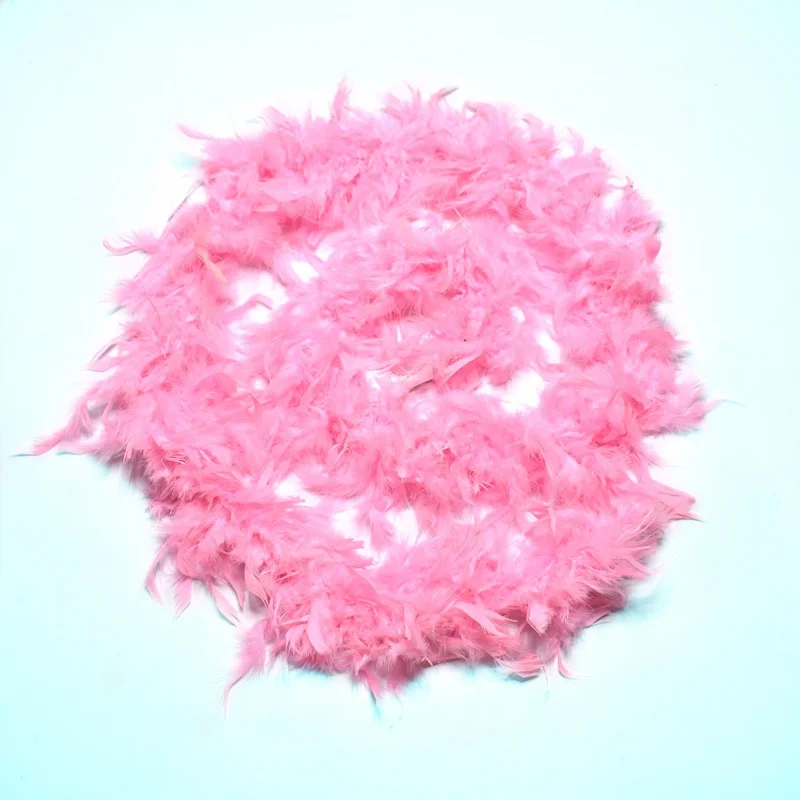 pink 2 ярдов/партия, натуральное пушистое перо индейки, boa plumas, вечерние, декоративные, цветные перья для рукоделия, свадьбы, фестиваля - Цвет: pink
