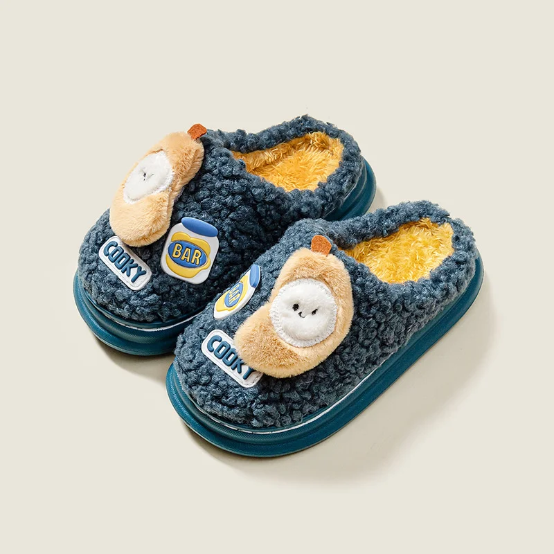 Тапочки детские плюшевые Нескользящие модные домашние тапочки с единорогом