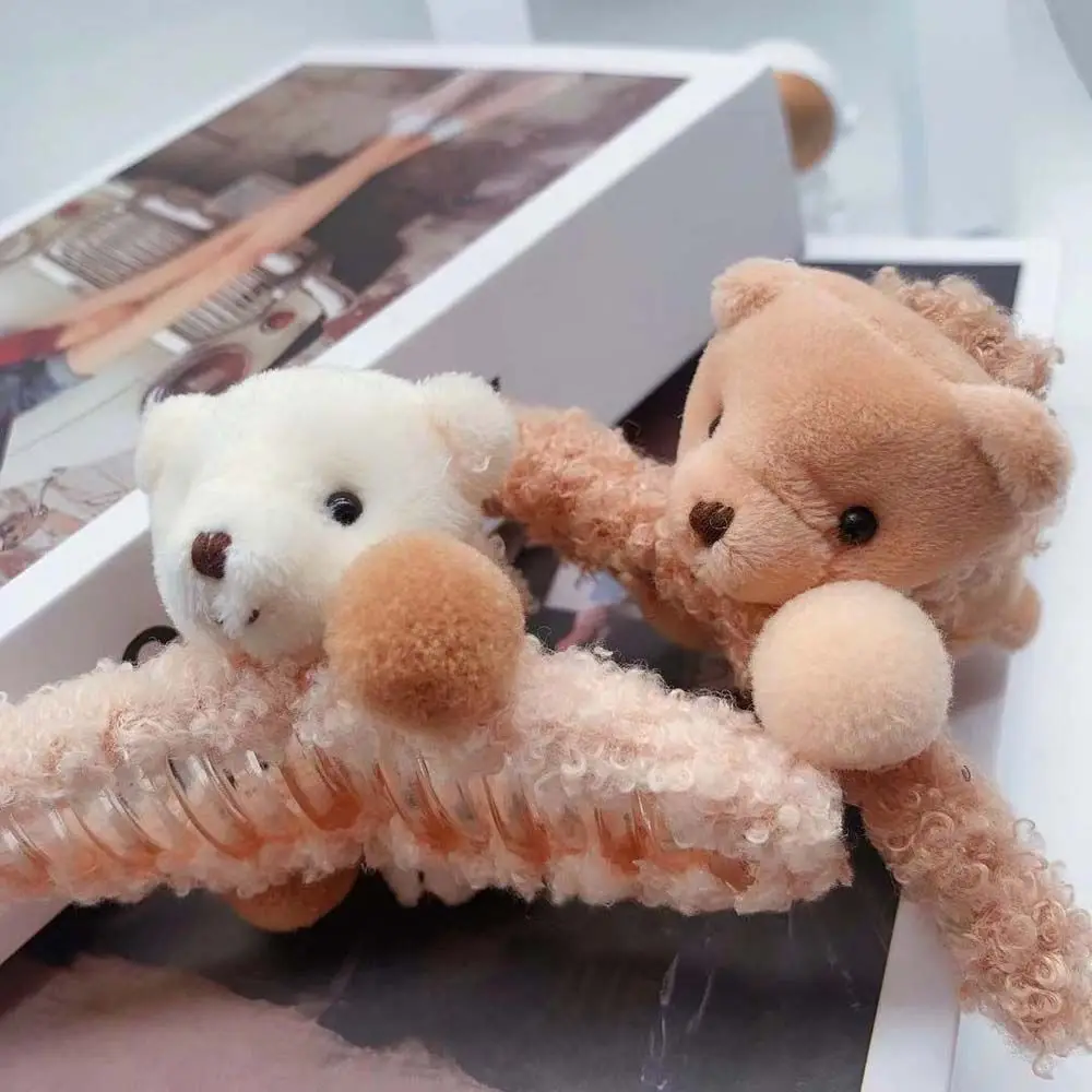 1 шт. модные заколки для волос с плюшевым медведем супер милая универсальная