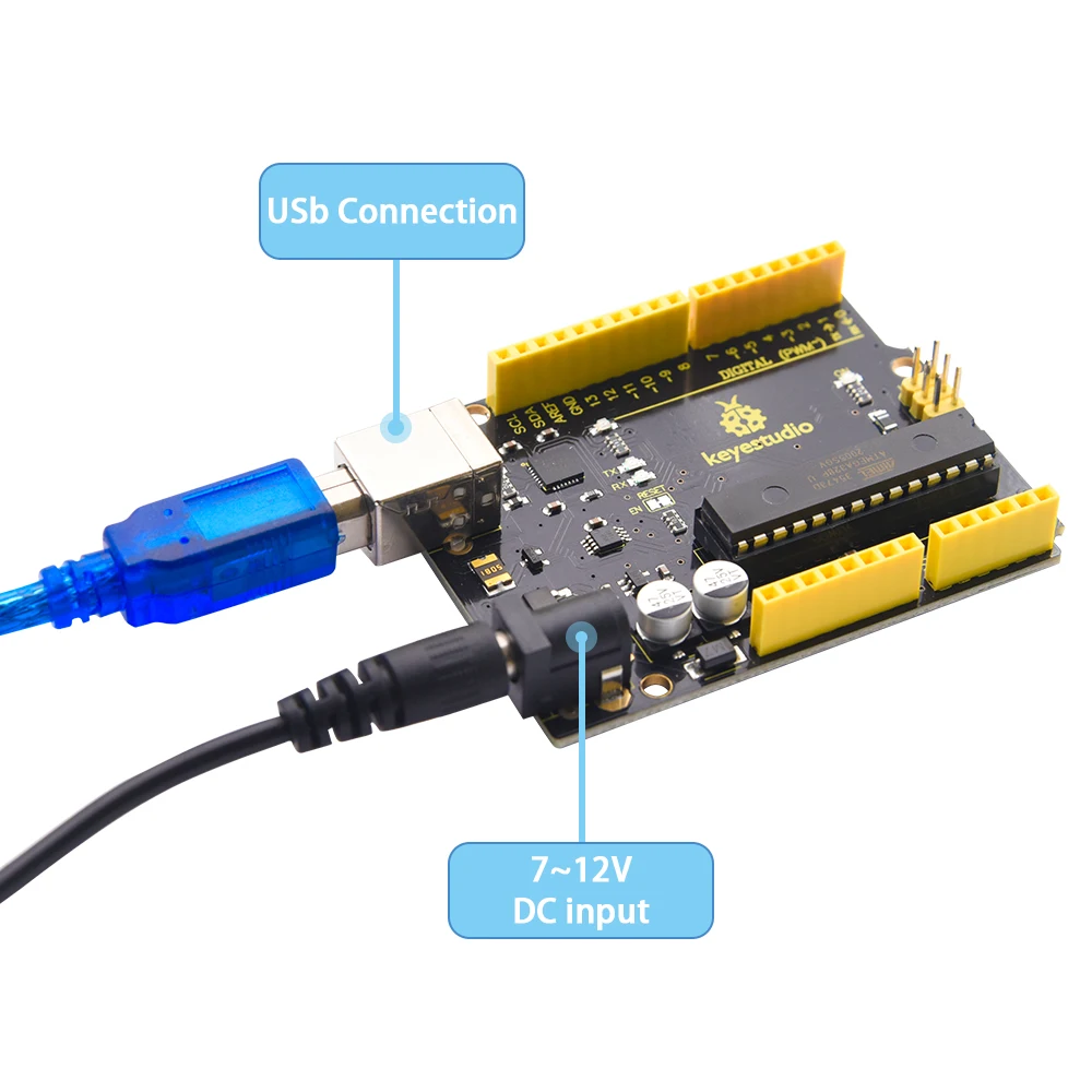 Макетная плата Keyestudio V4.0 с последовательным чипом USB CP2102 + кабель совместимый
