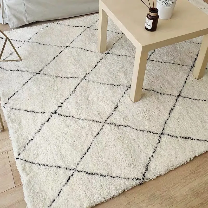 reese morocco black white geometric pattern carpets living room home bedroom india cotton woven rugs sofa coffee table floor mat free global shipping
