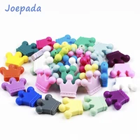 joepada 2pc crown silicone beads food grade material for diy baby teething necklace pendant silicone teething beads baby teether
