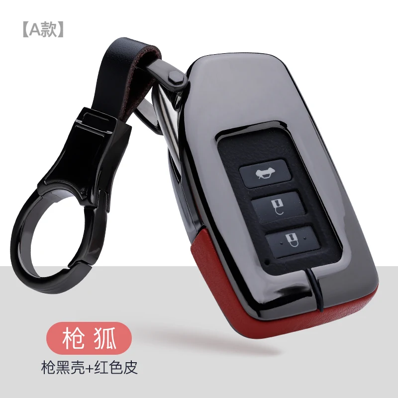 A-black red Цинковый сплав кожаный чехол для ключей автомобиля для Lexus ES/RX/NX/RX200t nx200 ES300h ES350 ES200 ES260 LS350 LS500h защита автомобиля-Стайлинг - Название цвета: A-black red