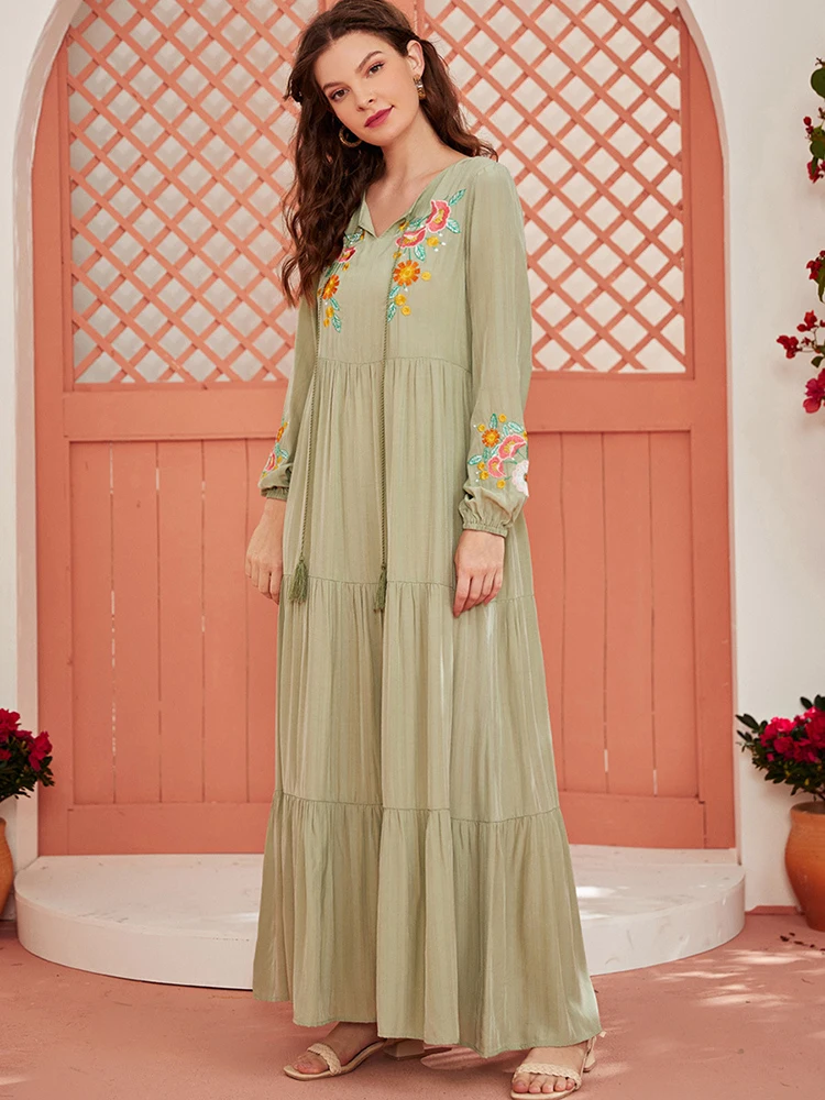 

Ramadan Aid Moubarak Dresses For Women Abaya Dubai Turkey Islam Muslim Long Dress Vestido Caftan Robe Longue Vetement Femme