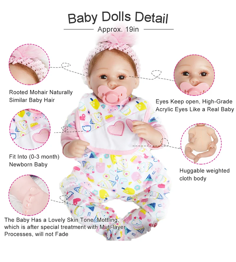 45 см полное Силиконовое боди Reborn Baby Doll игрушка очаровательные реалистичные малыша reborn corpo de silicone inteiro realista