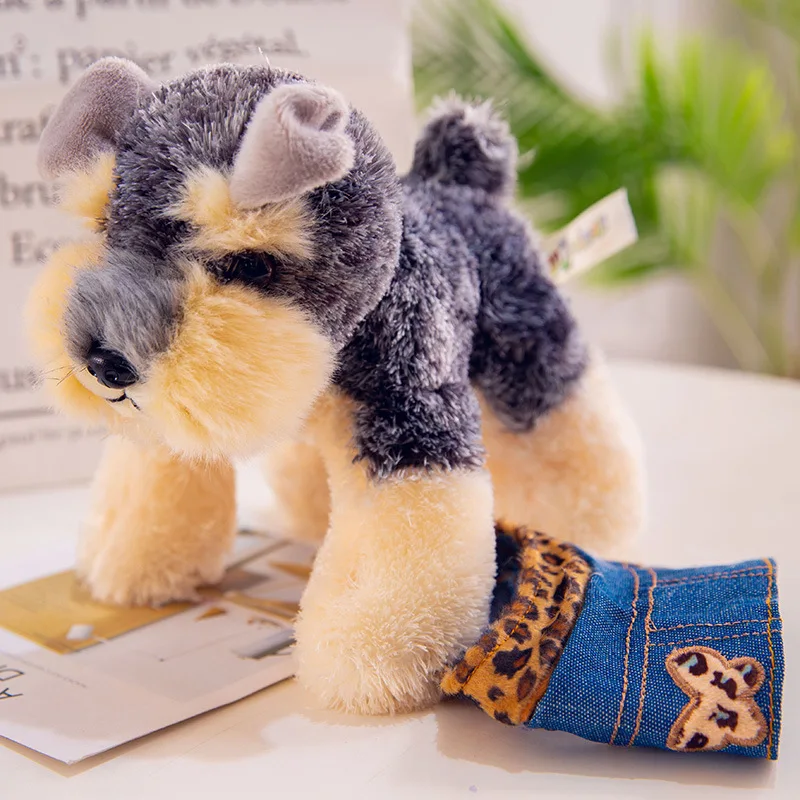 

Candice guo plush toy stuffed doll cute little simulation dressing cowboy Schnauzer dog puppy children birthday gift christmas