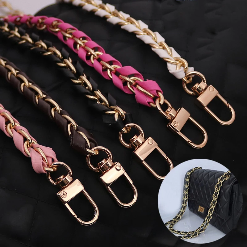 

PU + zinc alloy Shoulder Strap Replacement Bag Strap Practical Foreskin Chain PU Bag Accessories Retro Individuality Bag Chains