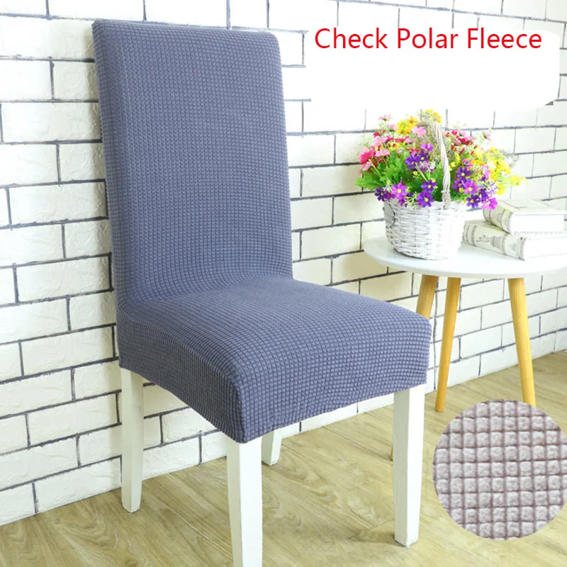 

Fashion Check Polar Fleece Stretch Chair Cover Half Office Chair Cover, Suitable for Hotel Restaurant, Family Banquet, Office