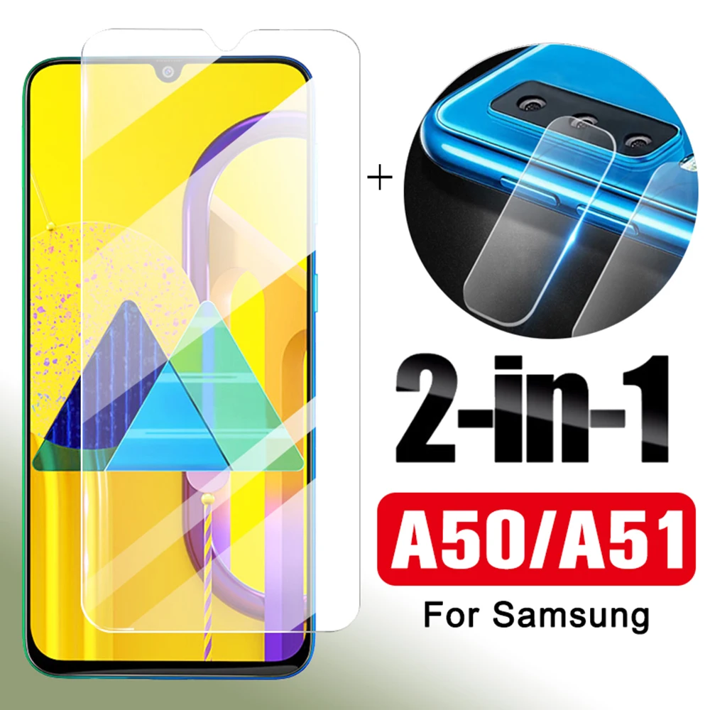 2 в 1 для samsung a51 защитная пленка из закаленного стекла galaxy a50 a 51 50 с объективом